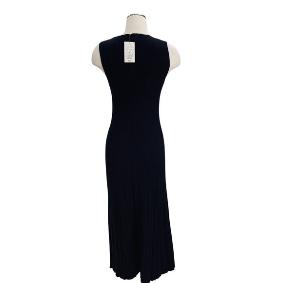 A New Day Black Ribbed Knit Sleeveless Maxi Dress NWT Sustainable Size M - Picture 6 of 11